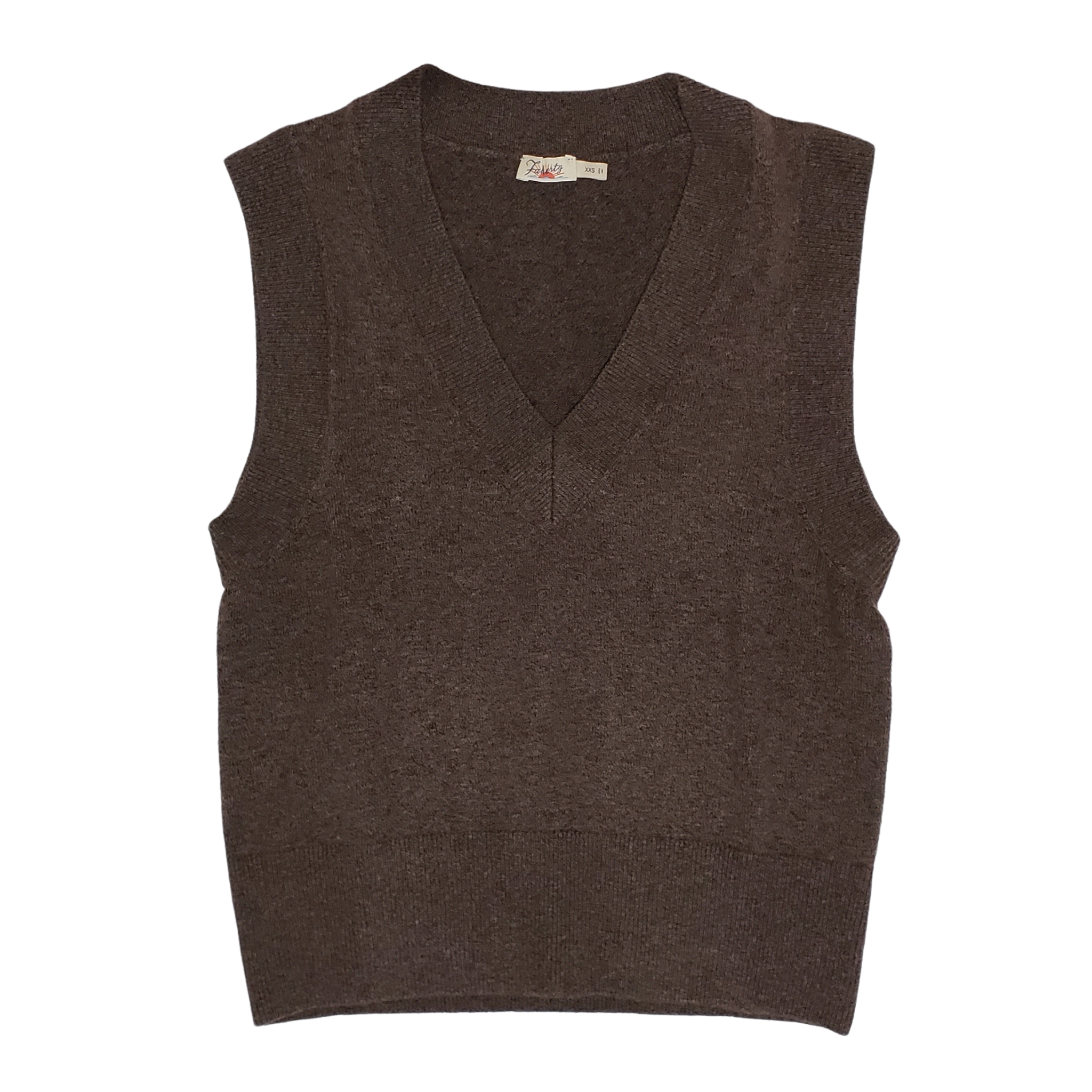 Faherty Jackson Sweater Vest Organic Cotton Blend Women Xxs Mocha Heather Nwot